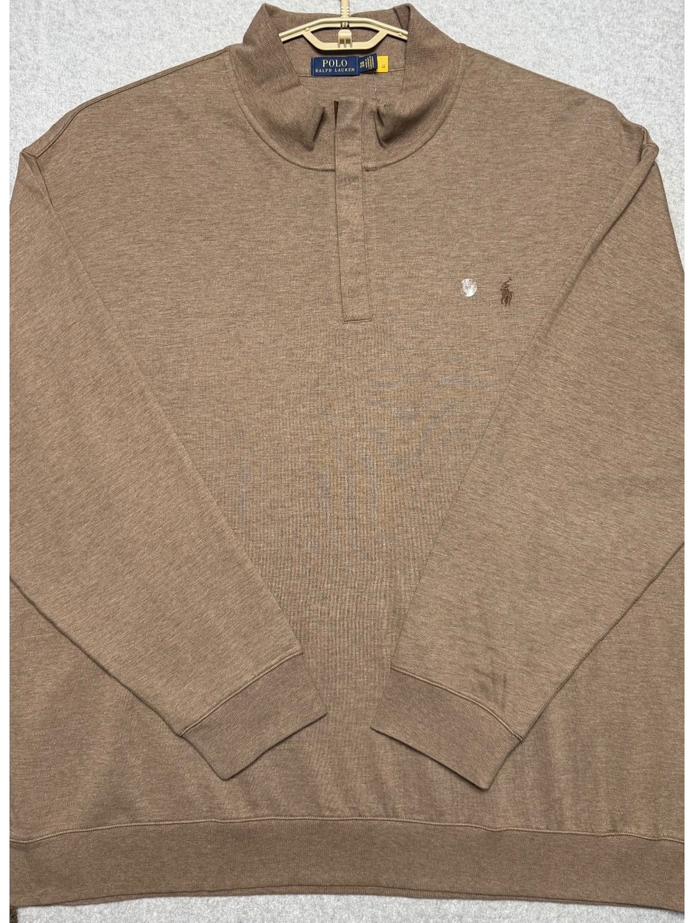 Polo Ralph Lauren NWT Luxury Jersey 1/4 Zip Pullover Brown Men’s 5XB Big